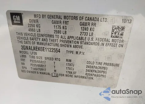 2014 Chevrolet Equinox Ls from USA, damaged, VIN 2GNALAEK6E1122554